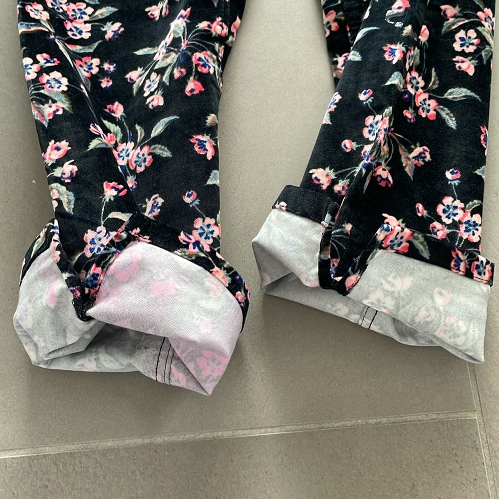 Rebecca Taylor Black Skinny Jeans with Pink Floral Print - Picture 7 of 16
